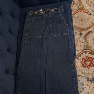 Pilcro Dark Blue Flare & Wide Leg Jeans